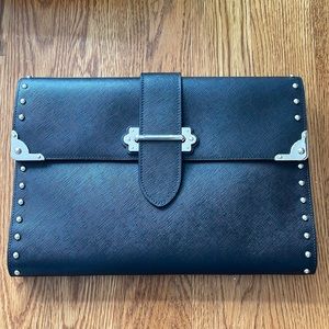 NEW WITH TAGS Prada Oversized Cahier Clutch